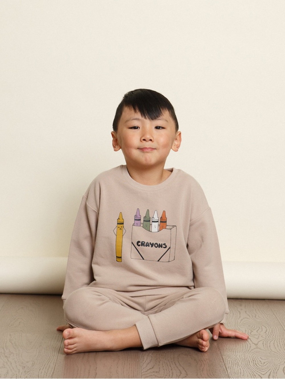 Greige Crayon Pocket Sweatshirt - Mauve Pink